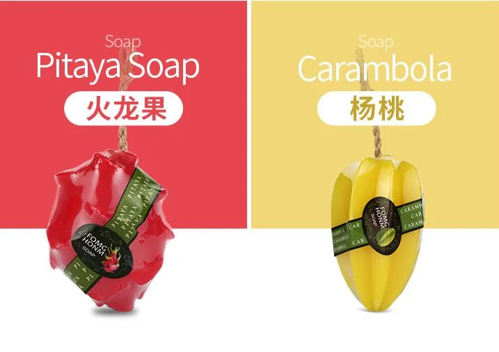 Hot Selling Mini Oil Soap Custom Models Children′ S Handmade DIY Fruit Shape Handmade Soap Quality Natural Handmade Fruit Gift Beauty Soap with Rope